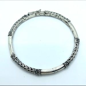 Sterling Silver Bangle Bracelet Filigree Style